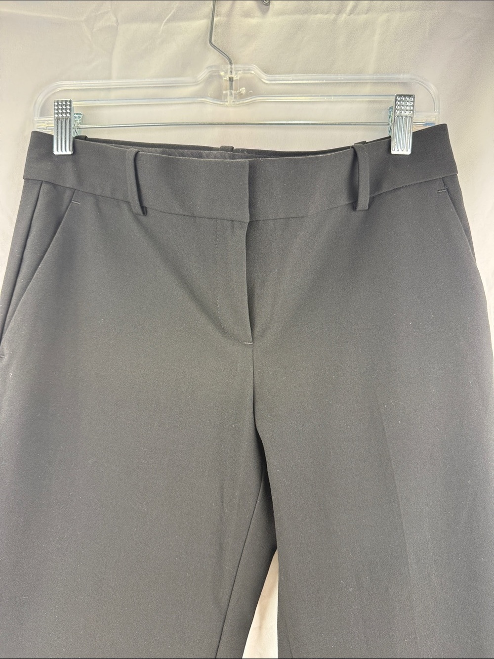 Ann Taylor Women’s Size 4 Black Double Clasp Flat Front Four Pocket Dress Pants